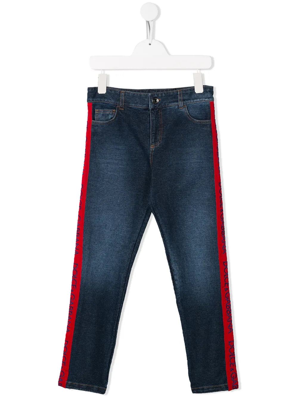 

Dolce & Gabbana Kids jeans con cinta del logo - Azul