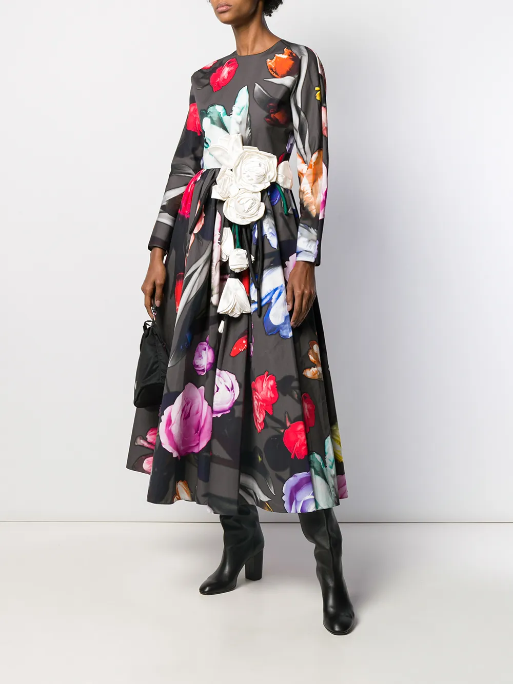 Image 2 of Prada flared floral-print dress