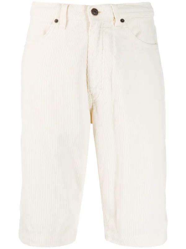 white corduroy shorts