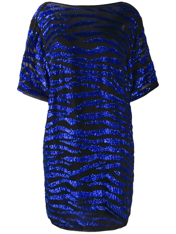 blue sequin shirt dress