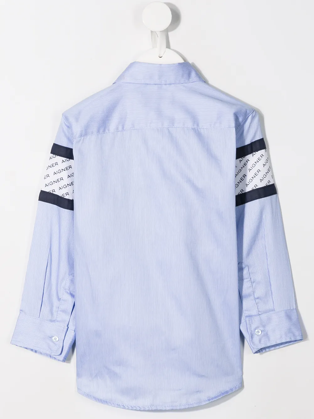 Aigner Kids Overhemd met geborduurd logo Blauw