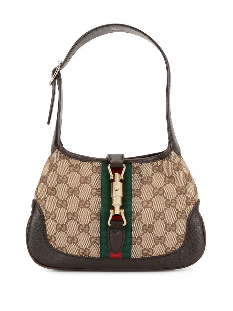 Gucci Jackie Gg Pattern Shelly Hand Bag In Brown | ModeSens