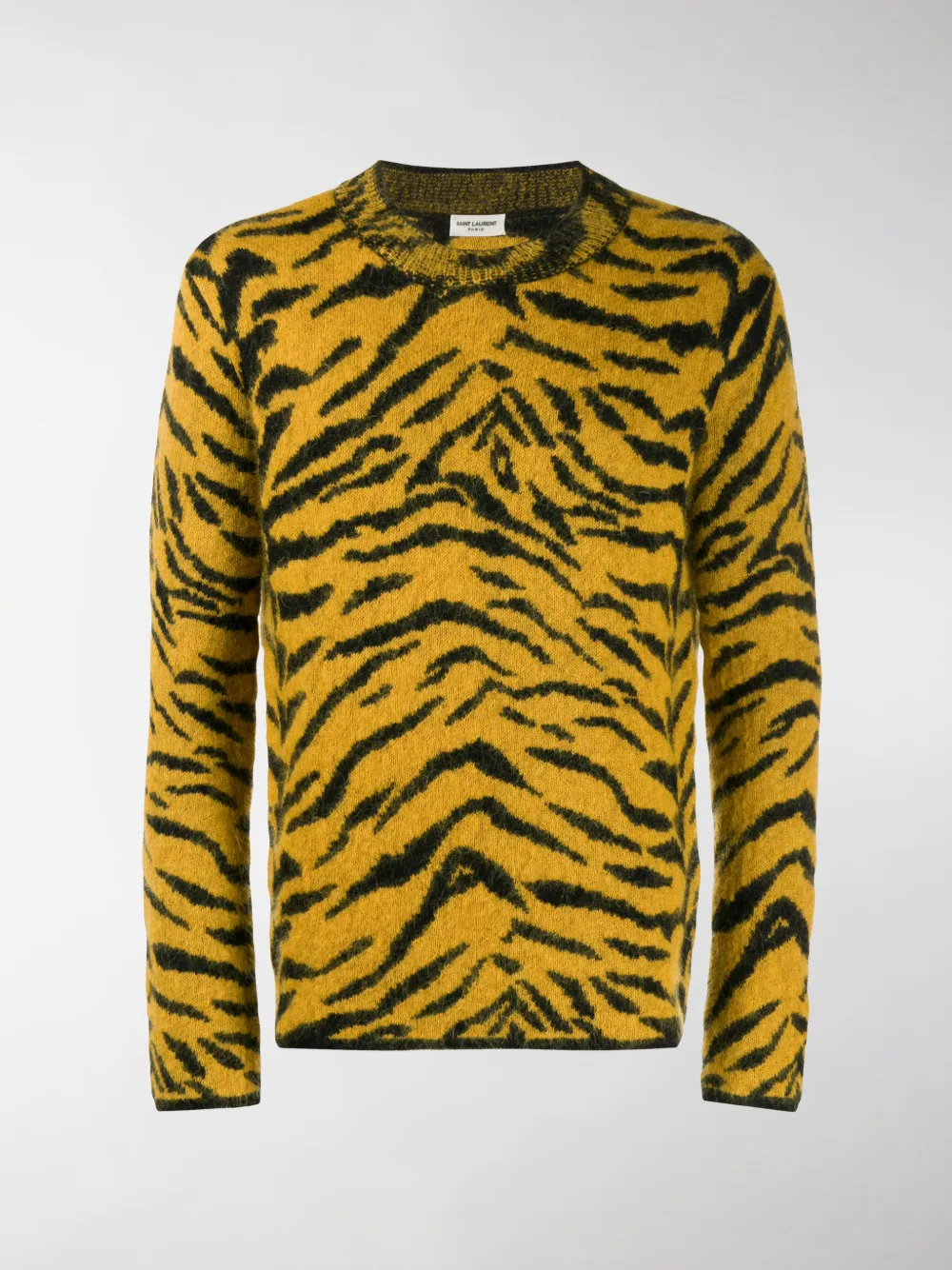 SAINT LAURENT ZEBRA INTARSIA SWEATER,585049YAHE214248518