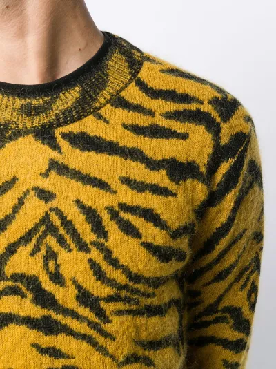 Saint Laurent zebra intarsia jumper 