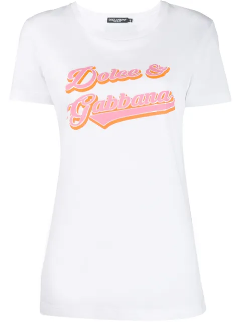 Click to view more detailed imagery on our partner's website Dolce & Gabbana Dolce And Gabbana White 70s Logo T-shirt In W0800 White
