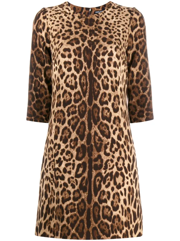 leopard print shift dress