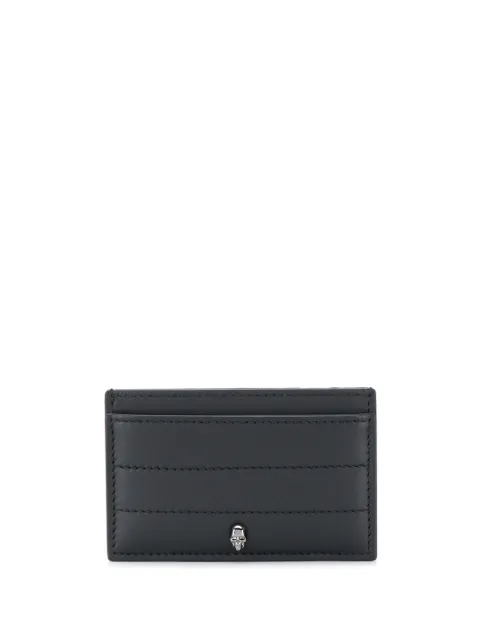 Click to view more detailed imagery on our partner's website Alexander Mcqueen Topstitched Skull Cardholder In 1000 Black