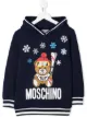 الصورة 1 من Moschino Kids كنزة بغطاء رأس بشعار متباين الألوان