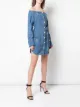 Balmain off shoulder denim dress