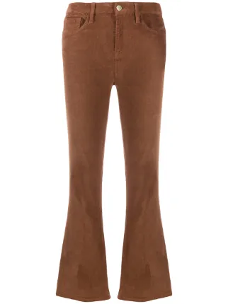 Shop brown FRAME cropped corduroy jeans 
