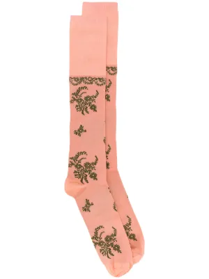 Simone Rocha Floral Jacquard Long Socks - Farfetch