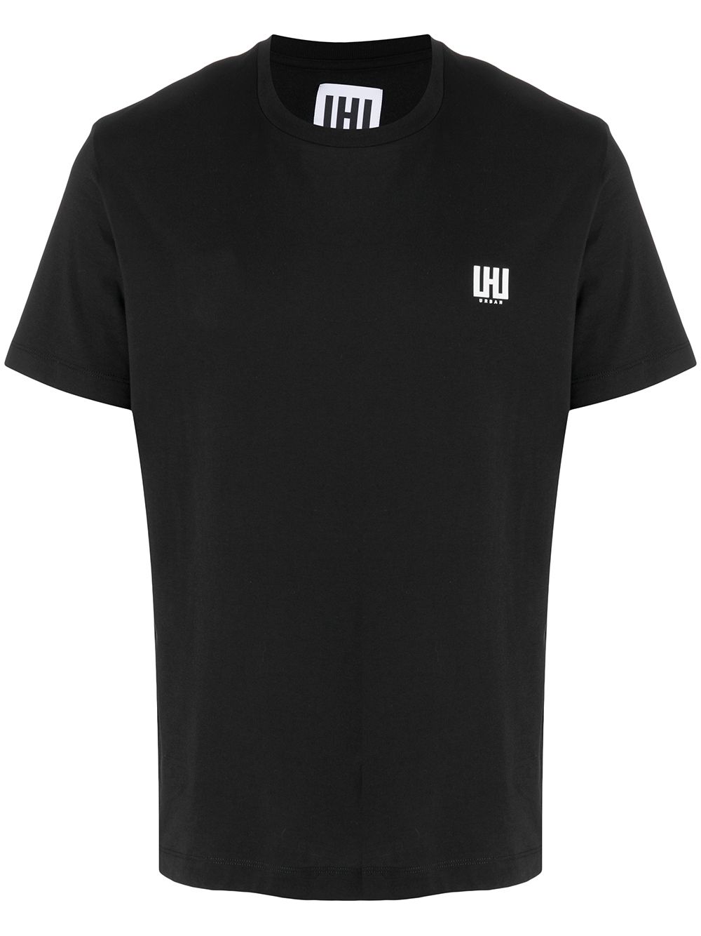 Shop Les Hommes Urban Crew Neck Logo Printed T-shirt In Black