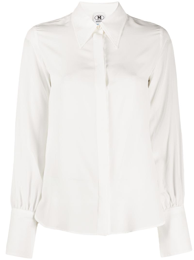 M Missoni Pointed Collar Shirt In White