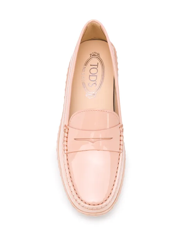 pink patent leather loafers