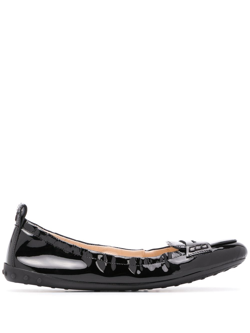 Tod's Leather Ballerina Shoes In Black