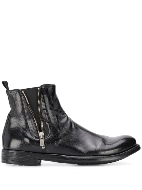 Click to view more detailed imagery on our partner's website Officine Creative Black Leather Ankle Boots In Nero