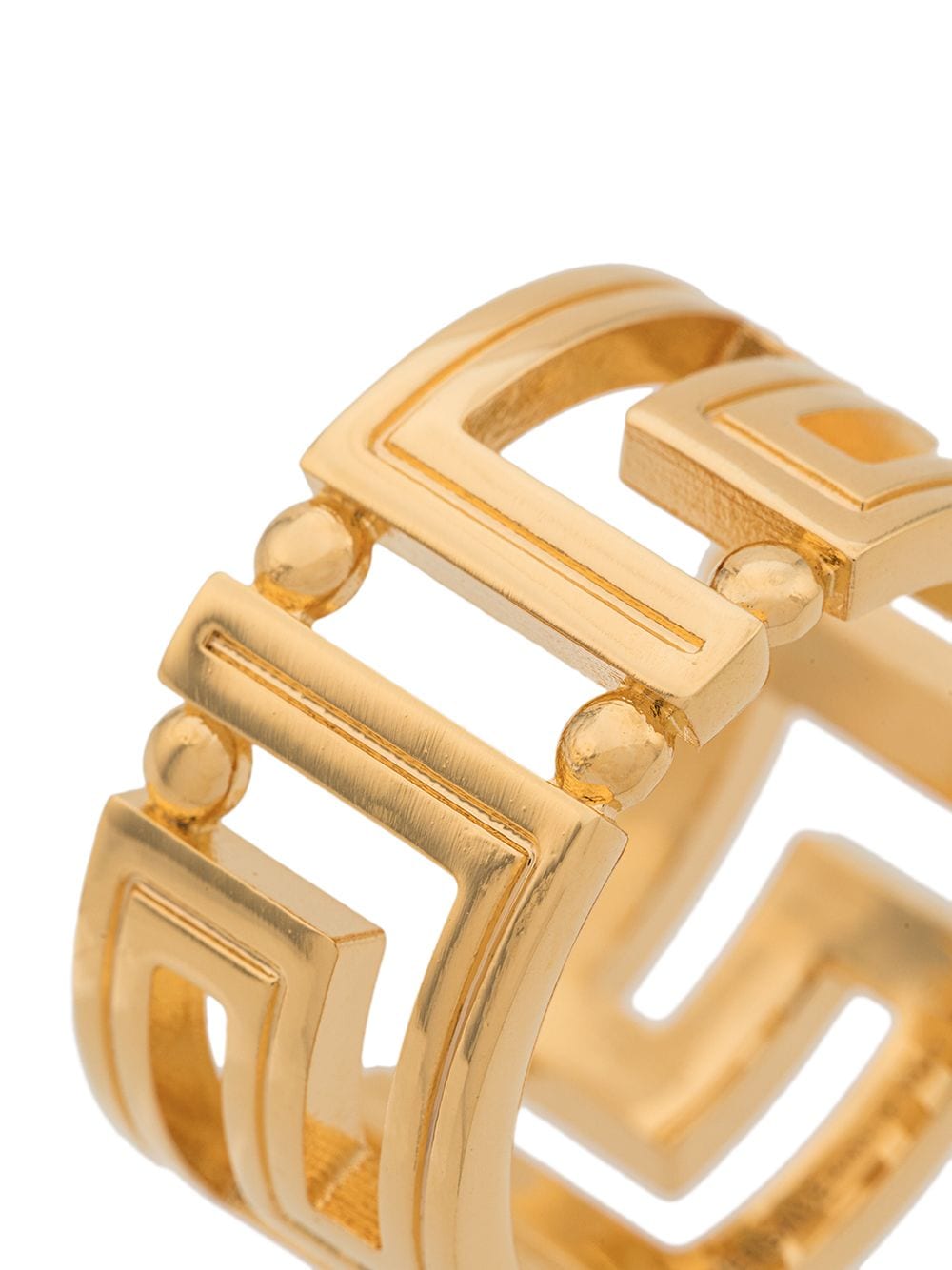 Shop Versace Greca Cut-out Ring In Gold