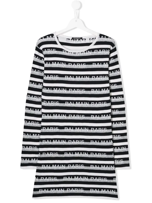 Balmain Kids TEEN Striped Sweater Dress 