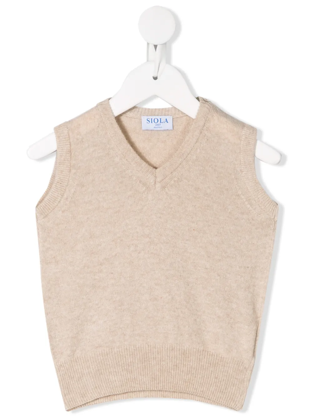 beige knitted vest top