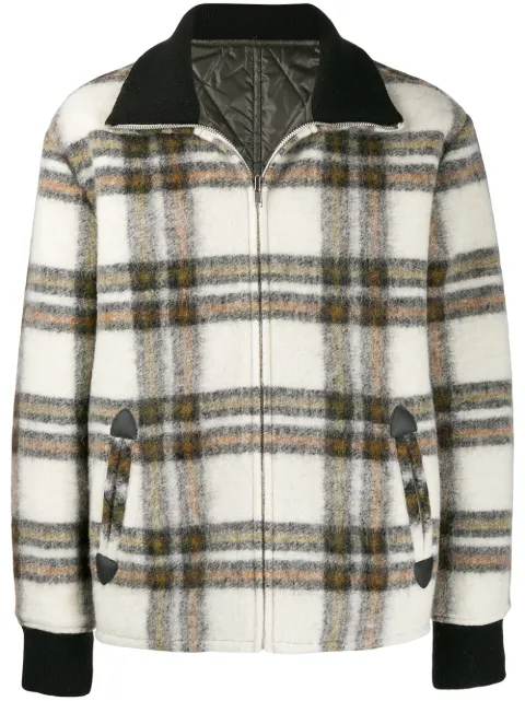 Click to view more detailed imagery on our partner's website Isabel Marant Geeno Checked Wool-Blend Bomber Jacket In Kaki Ecru