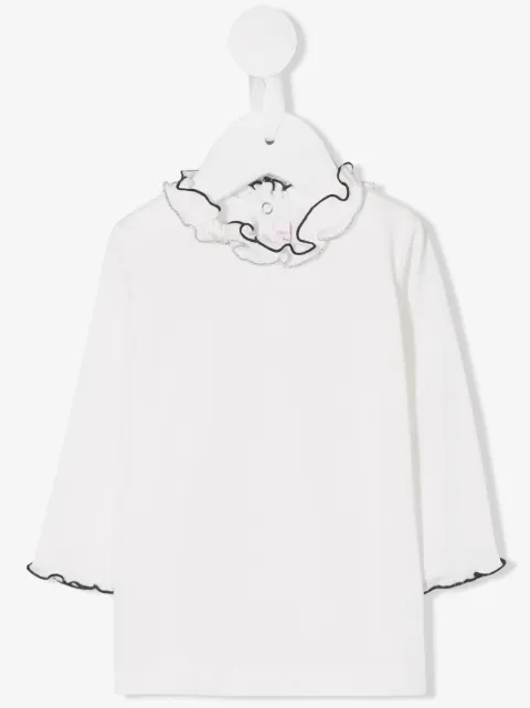 Il Gufo ruffle trim top
