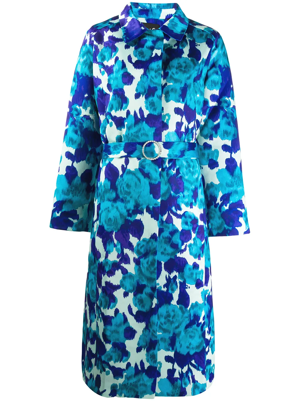 Richard Quinn пальто с поясом и цветочным узором