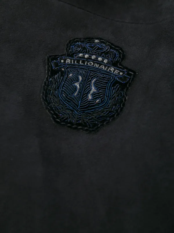 logo embossed bomber jacket