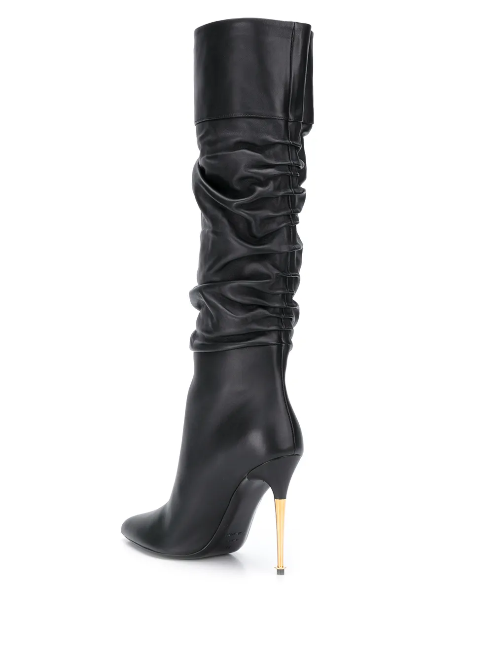 TOM FORD ruched calf high boots Black