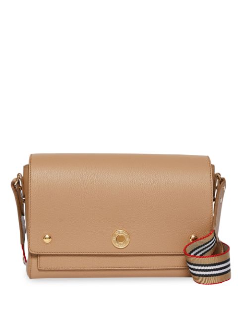 grainy leather note crossbody bag