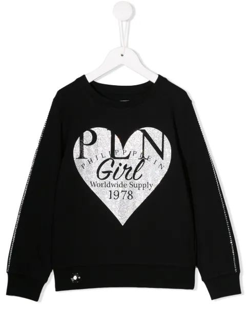 Philipp Plein Junior heart print sweatshirt