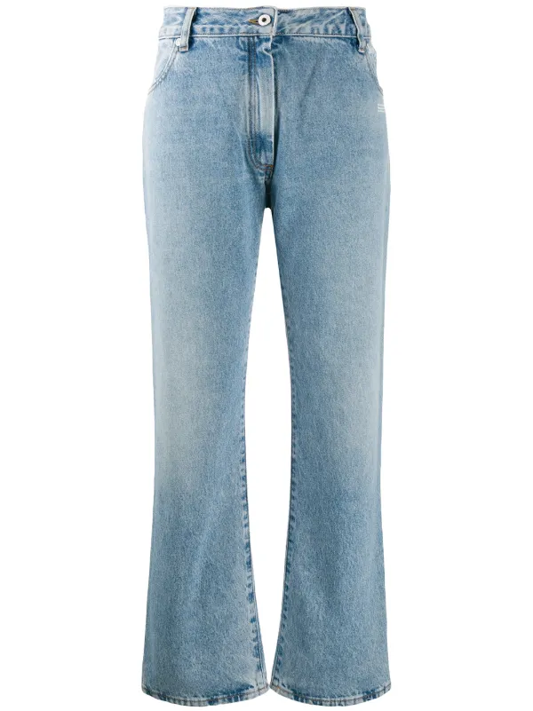 white denim bootcut jeans