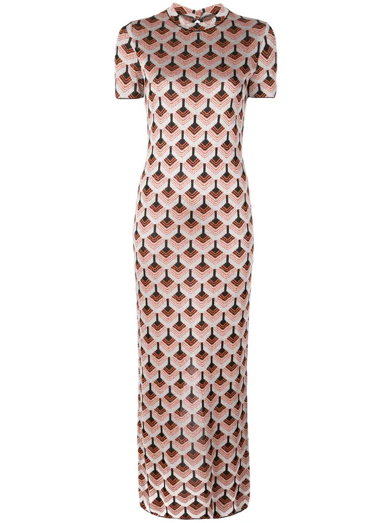 Paco Rabanne Dresses PACO RABANNE PRINTED T-SHIRT DRESS - ORANGE