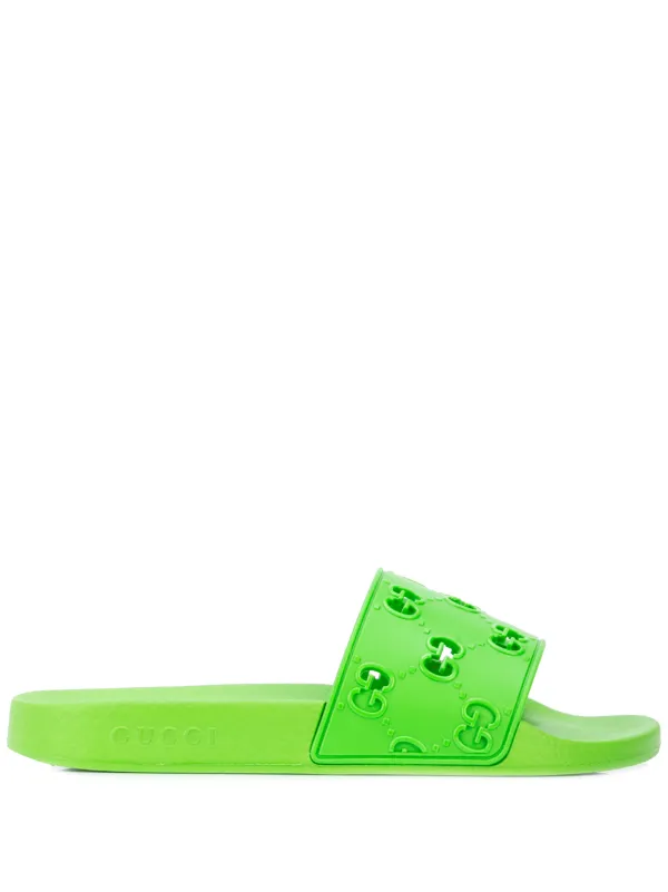 lime green gucci slides