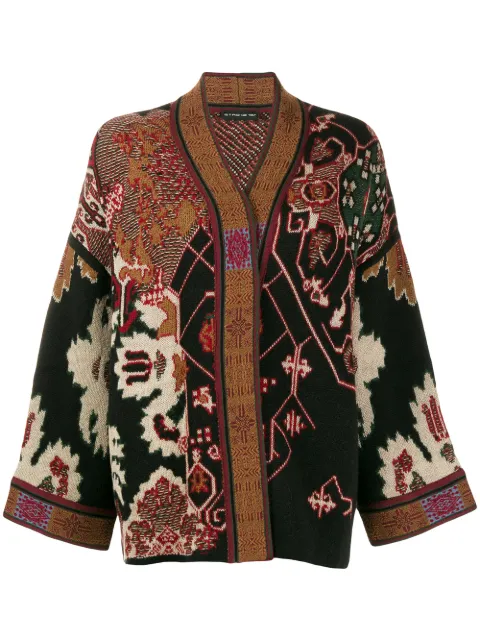 Click to view more detailed imagery on our partner's website Etro Wool-blend Jacquard Cardigan In Black