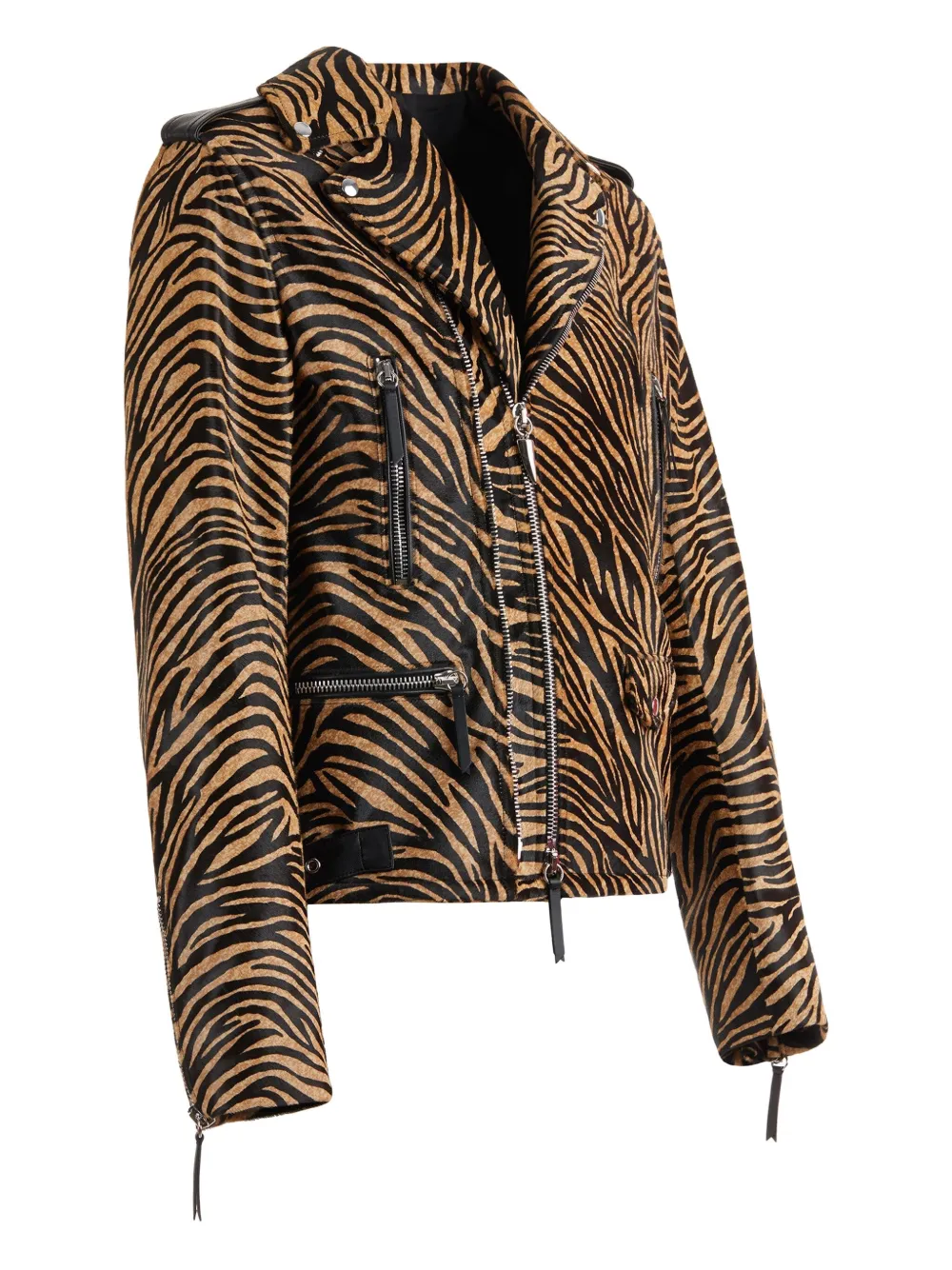 Giuseppe Zanotti Kian Animal-print Biker Jacket In Neutral