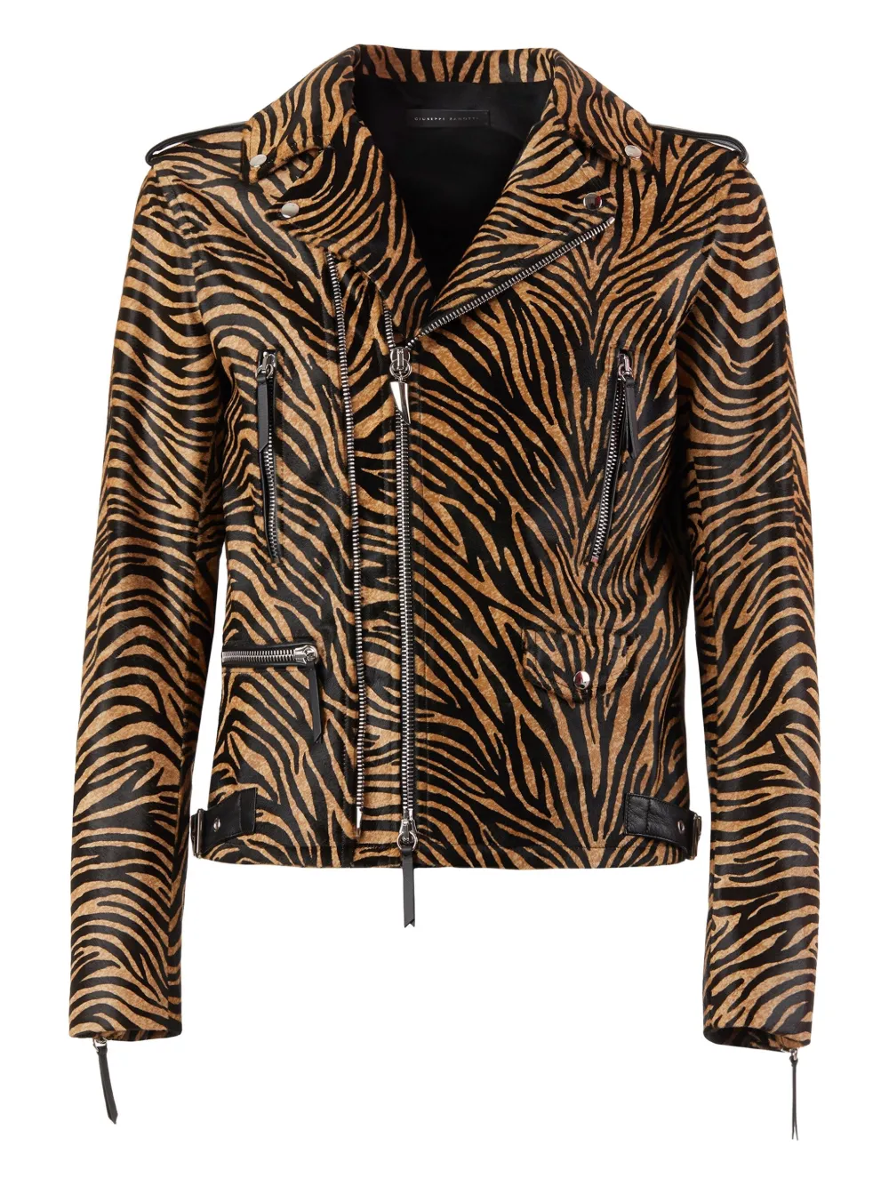 Giuseppe Zanotti Kian animal-print biker jacket | Neutrals | Image 1