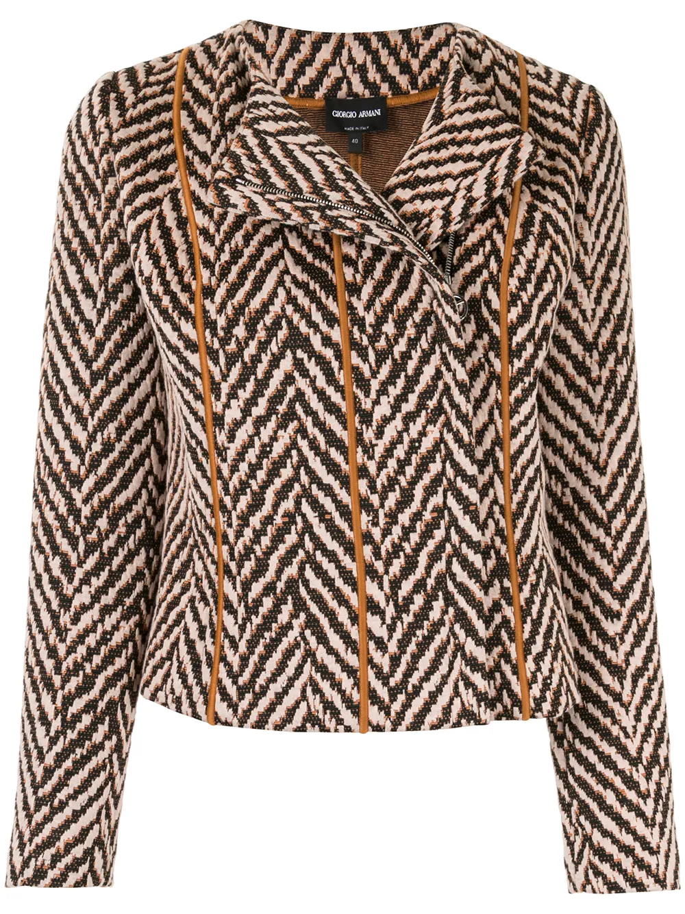 chevron embroidered jacket