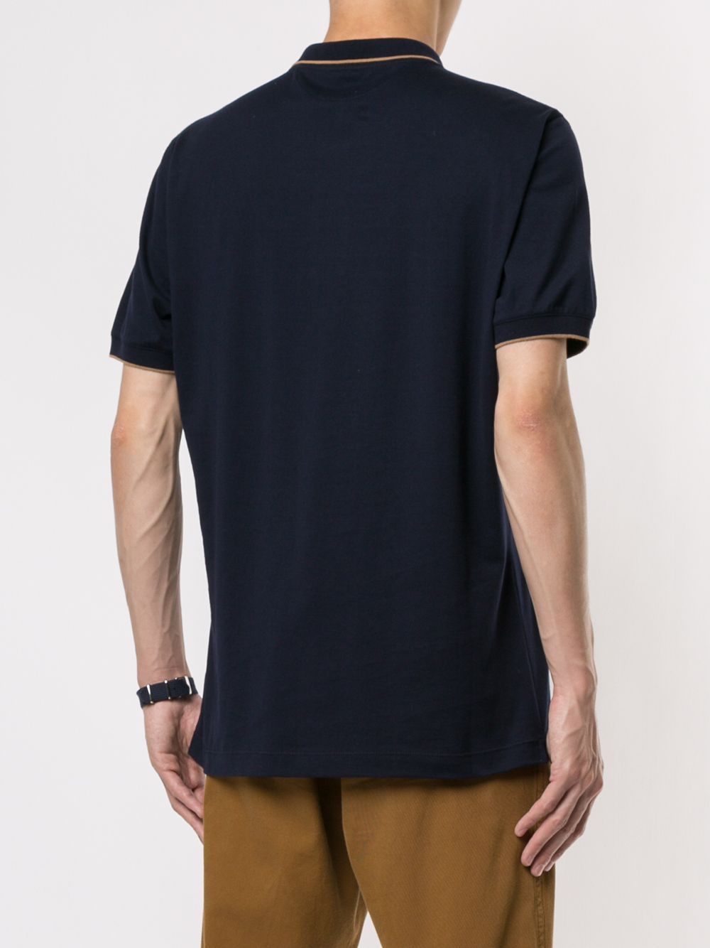 фото Brunello Cucinelli рубашка-поло с вышитым логотипом