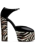 Giuseppe Zanotti zebra print platforms - Black