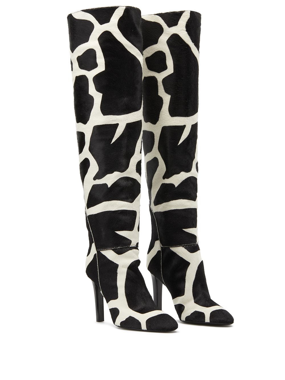 Giuseppe Zanotti Laarzen met giraffe print - Zwart