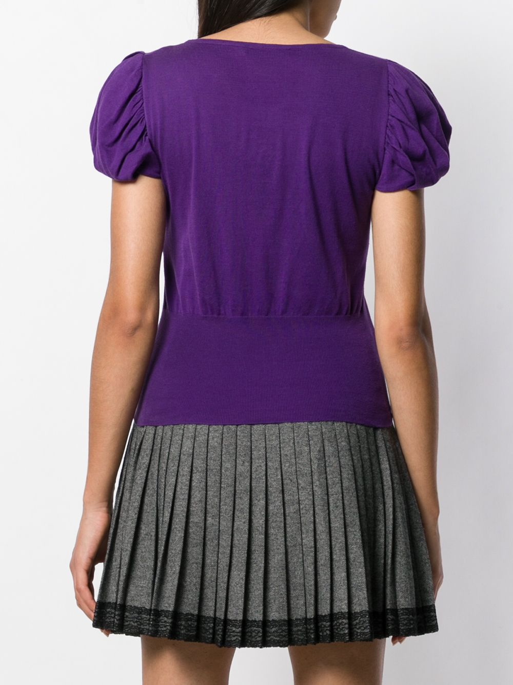 Pre-owned Dior 2010s  Ruffled Fine Knit Top In Purple