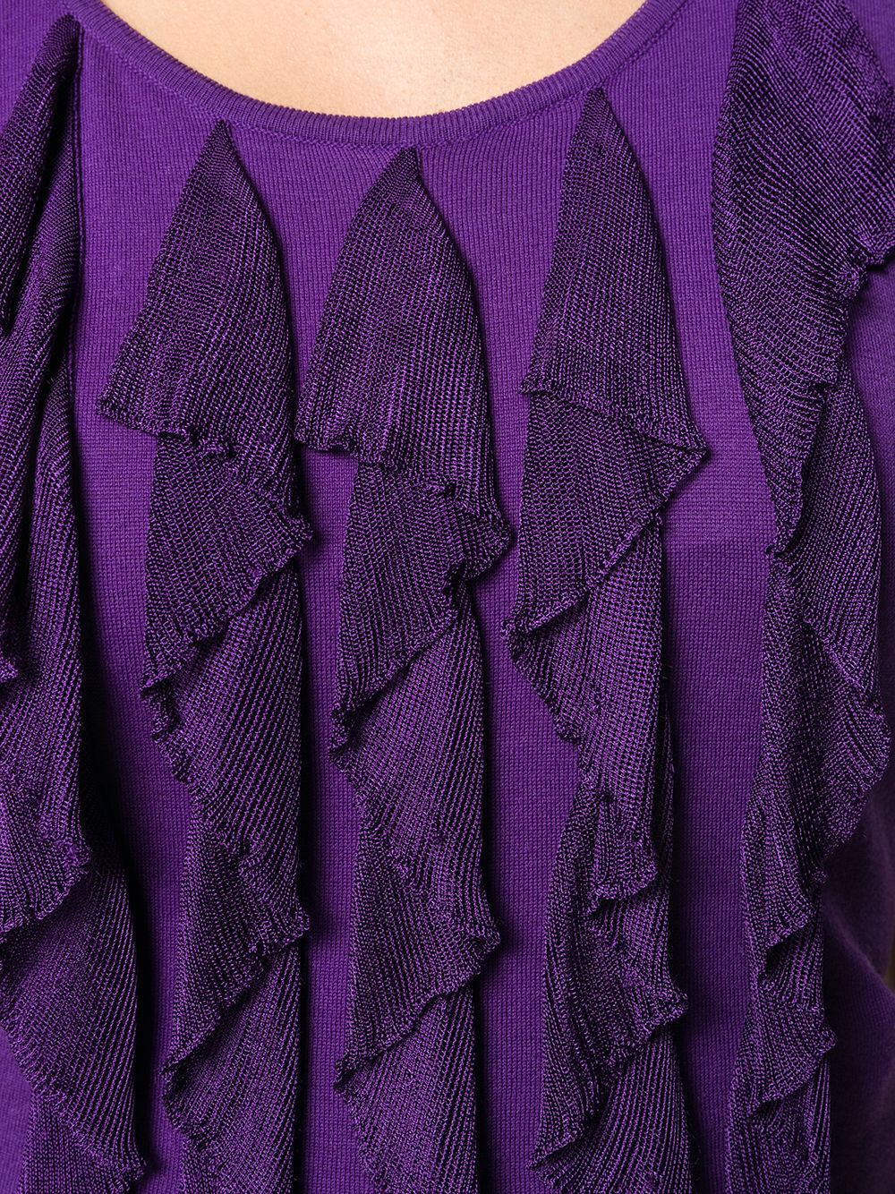 Pre-owned Dior 2010s  Ruffled Fine Knit Top In Purple