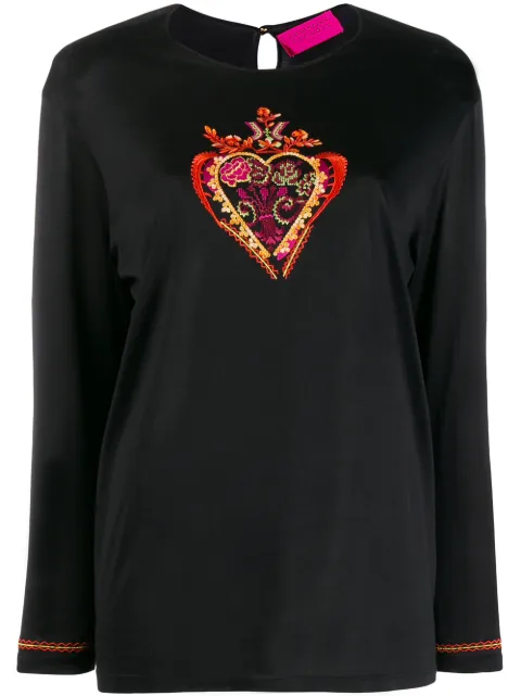 Christian Lacroix Pre-Owned 1990s embroidered heart T-shirt