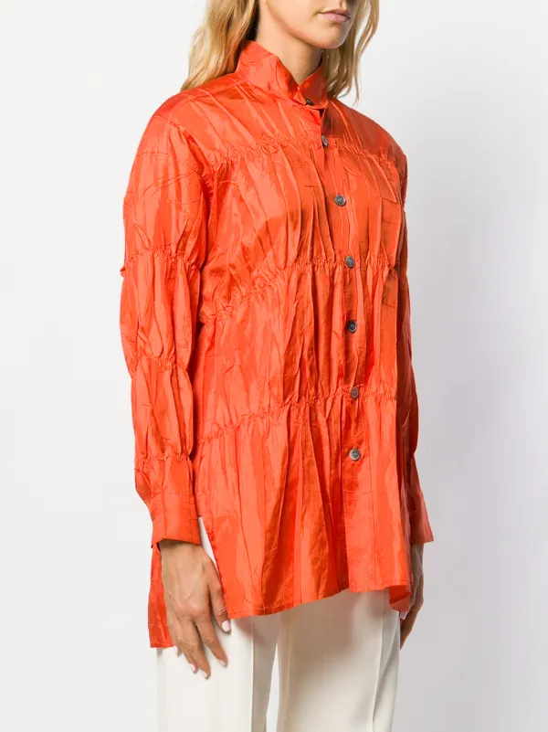 Issey Miyake Pre-Owned テクスチャード シャツ | オレンジ | FARFETCH JP
