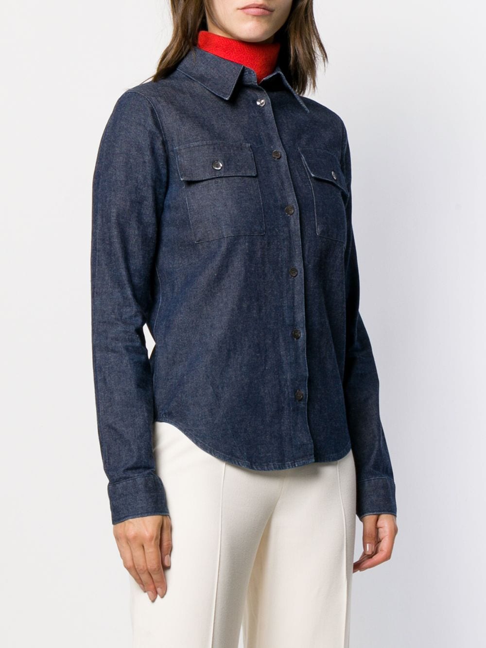 Pre-owned Helmut Lang Flap Pocket Denim Shirt In Blue