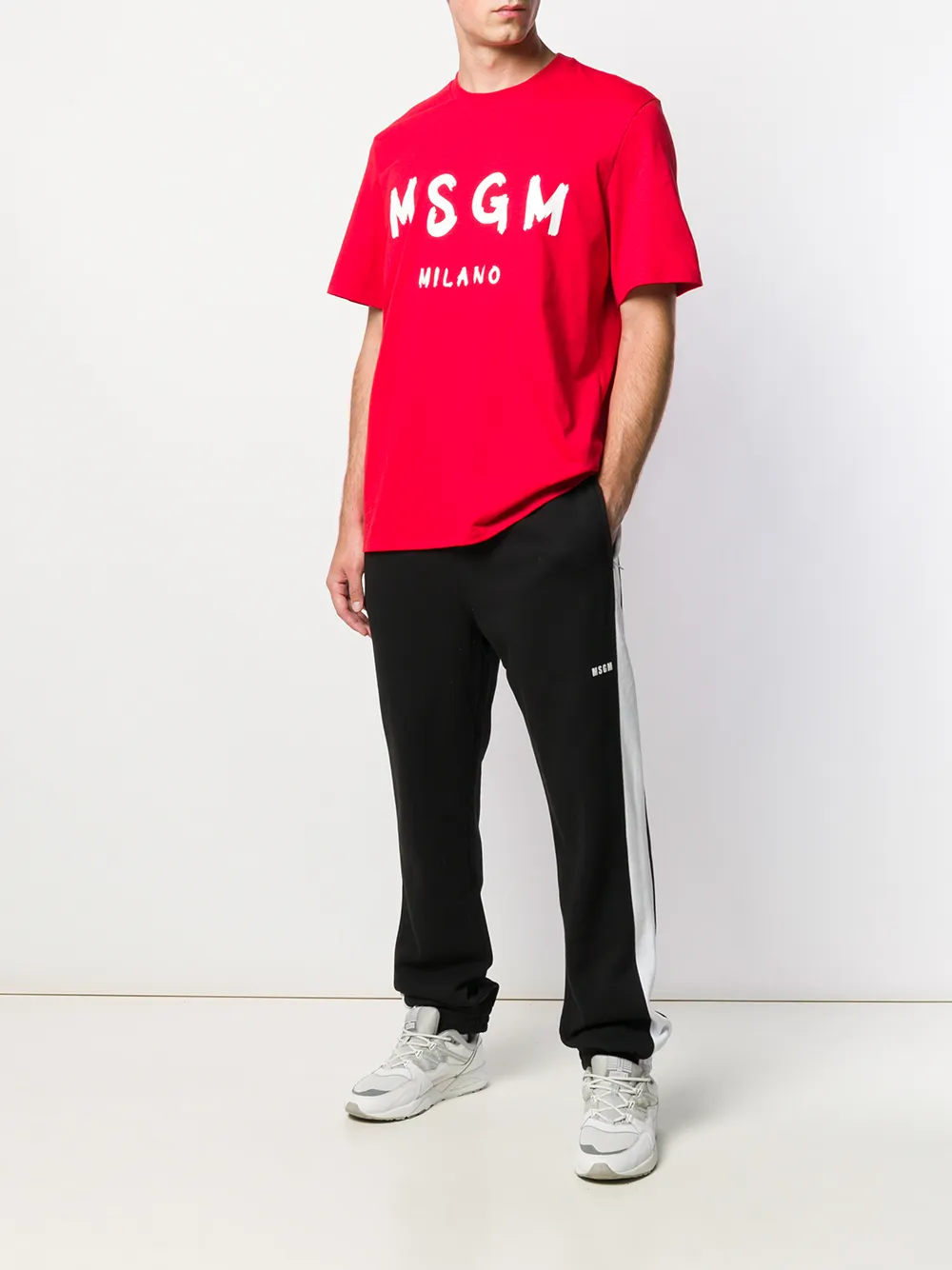 MSGM Trainingsbroek met zijstreep Zwart
