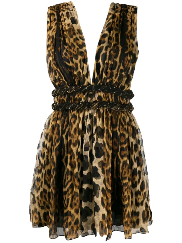 animal print silk dress