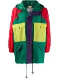 JC de Castelbajac Pre-Owned x K-Way colourblock hooded lightweight coat - Green