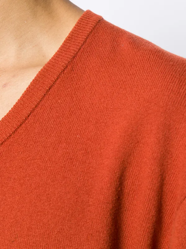 Comme Des Garcons Pre Owned 1989 V neck Jumper Orange FARFETCH PL