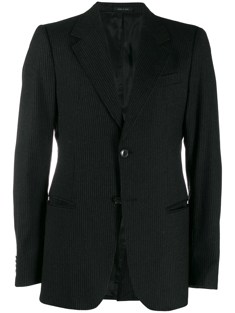 

Giorgio Armani Pre-Owned blazer con estampado a rayas diplomáticas 1990 - Negro